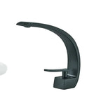 Robinet de Salle de Bain en Laiton Courbé Noir mat