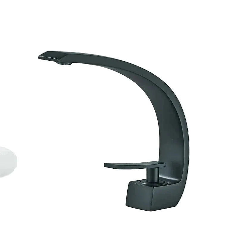 ARCEA — Robinet de salle de bain en laiton courbé noir mat
