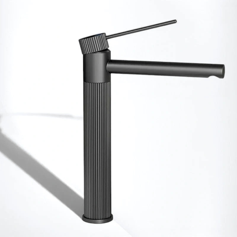 RIGATO — Robinet de salle de bain gris brossé long