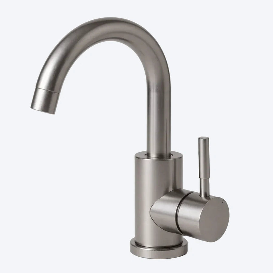 CYRUS — Robinet de salle de bain col de cygne acier brossé