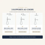 Les 3 supports au choix : bras droit, bras coudé, plafond