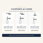 Les 3 supports au choix : bras droit, bras coudé, plafond