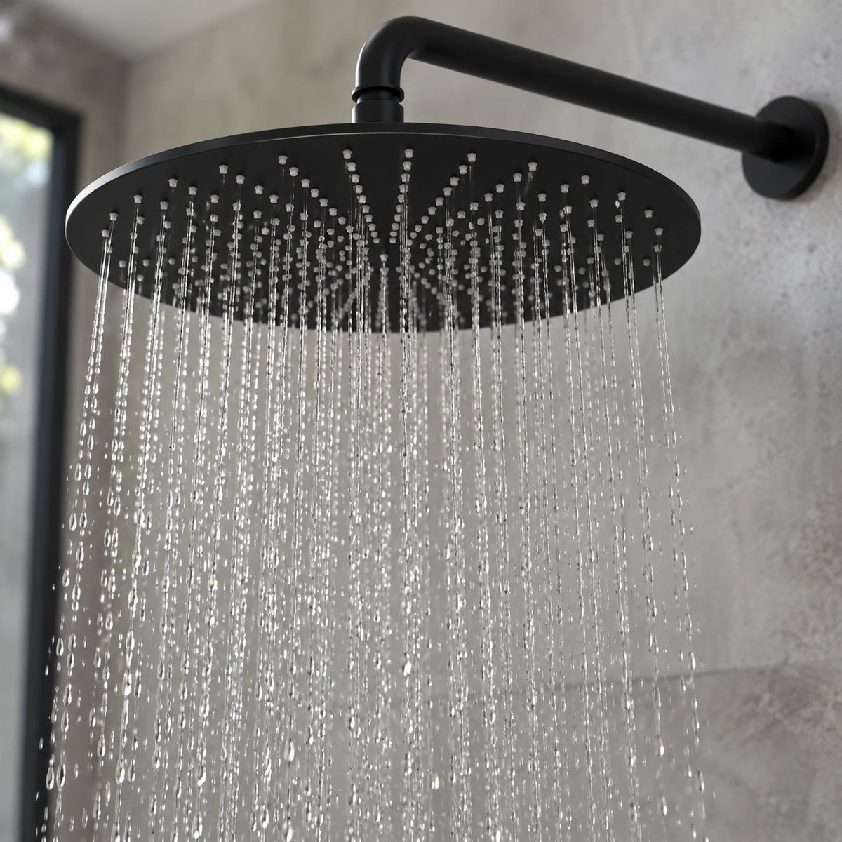 Ciel de pluie extra-plat noir mat en fonctionnement