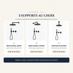 Les 3 supports au choix : bras droit, bras coudé, plafond
