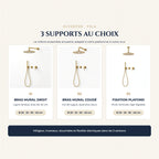 Les 3 supports au choix : bras droit, bras coudé, plafond