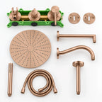Contenu du colis de la colonne de douche encastrée or rose brossé