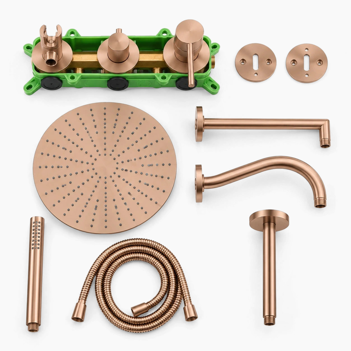 Contenu du colis de la colonne de douche encastrée or rose brossé