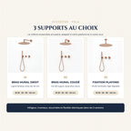 Les 3 supports au choix : bras droit, bras coudé, plafond
