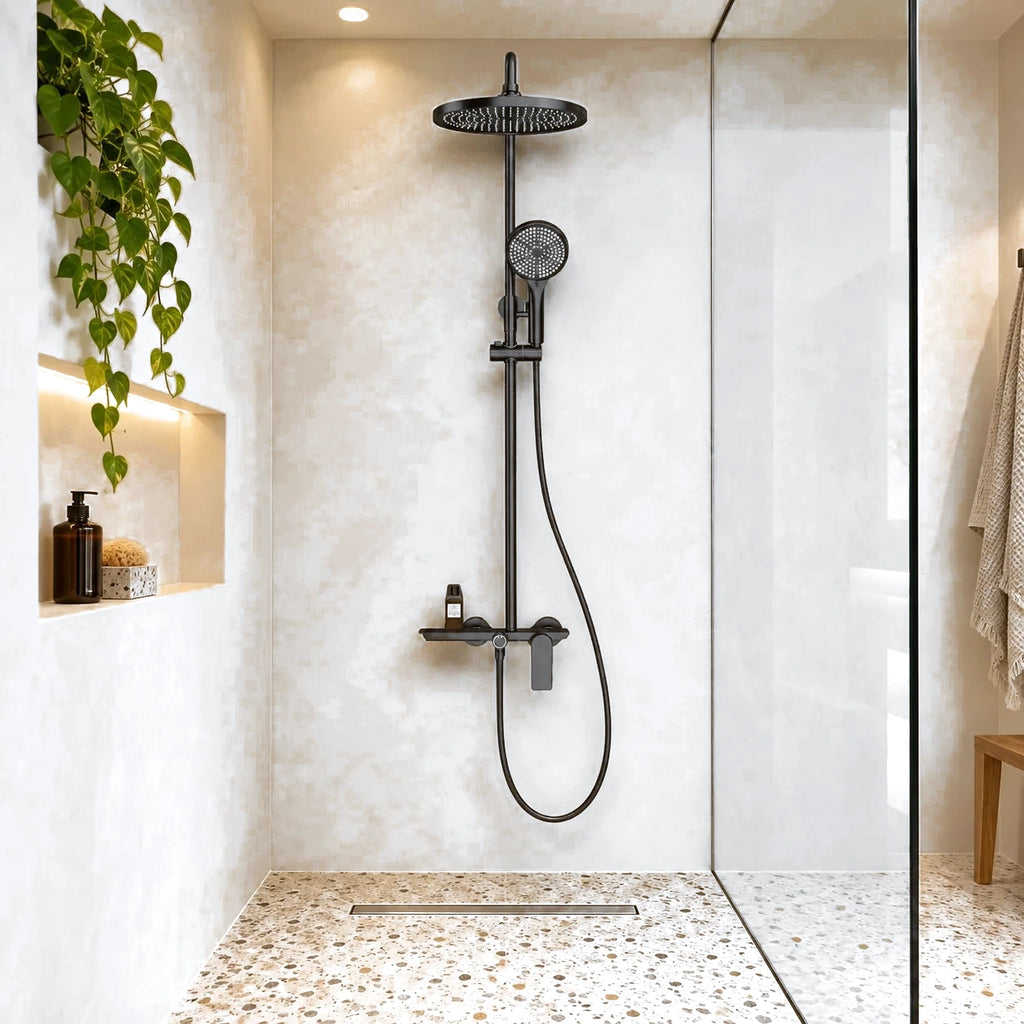 SOREN — Colonne de douche thermostatique noir mat