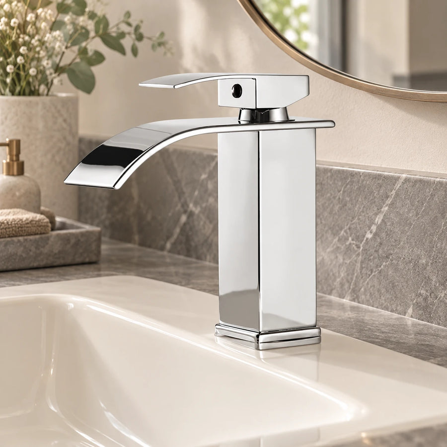 FONTE — Robinet de salle de bain cascade chrome