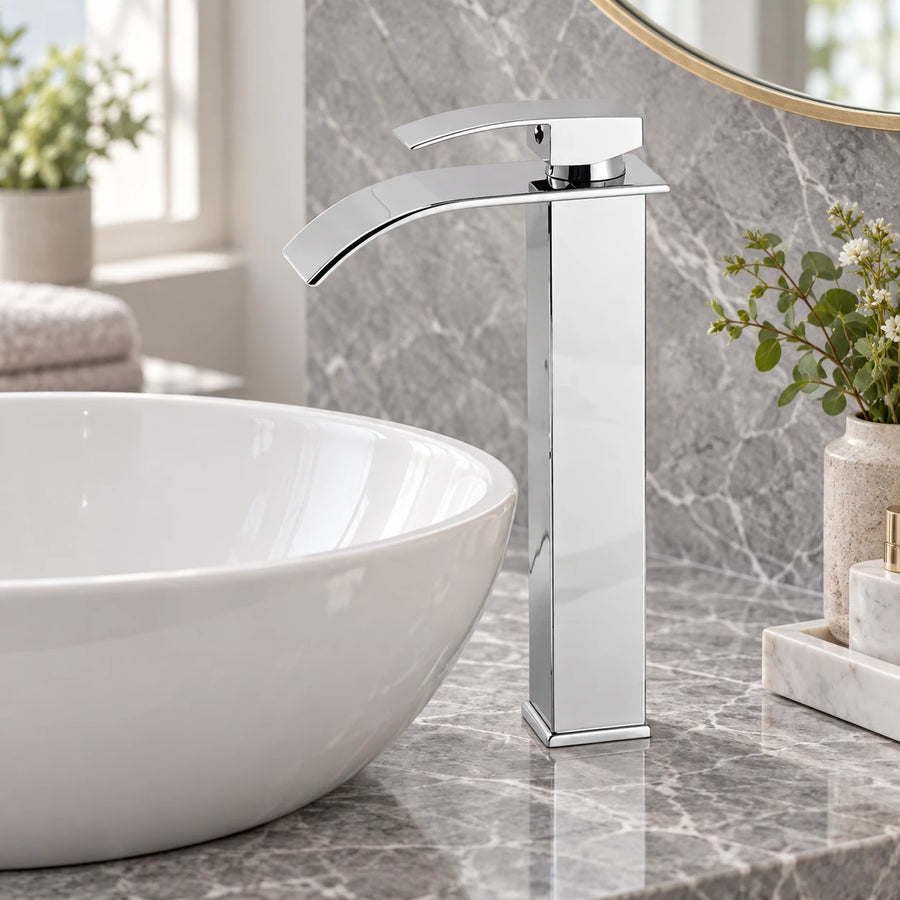 FONTE — Robinet de salle de bain cascade chrome long