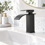 FONTE — Robinet de salle de bain cascade noir mat