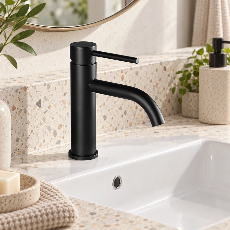 TILIO — Robinet de salle de bain noir mat