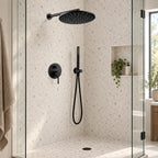 ORIO DUO — Colonne de douche encastrable noir mat — mise en situation Olverton