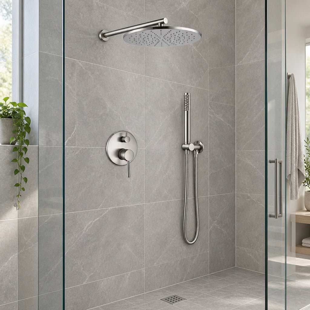 ORIO DUO — Colonne de douche encastrable chrome — mise en situation Olverton