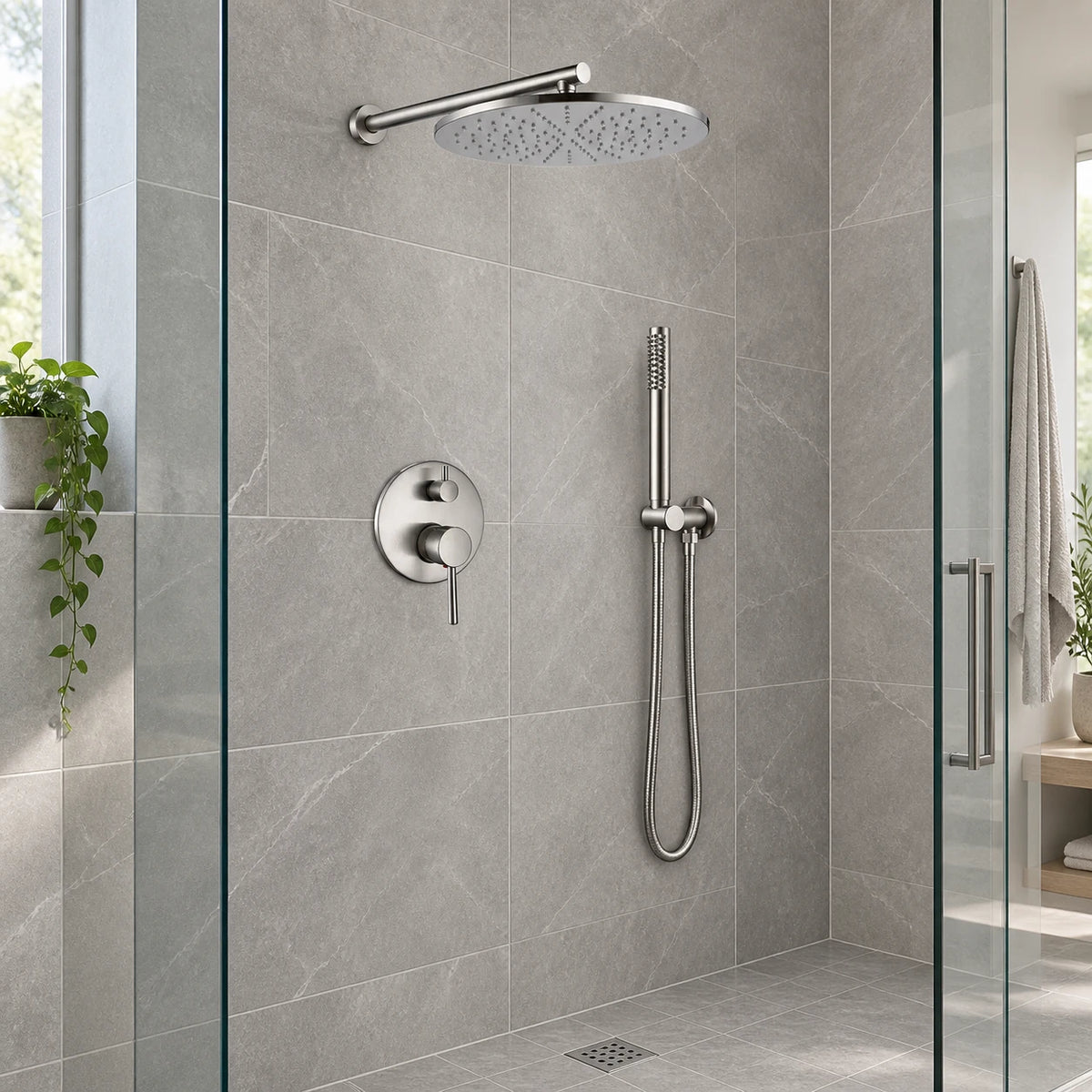 ORIO DUO — Colonne de douche encastrable chrome — mise en situation Olverton