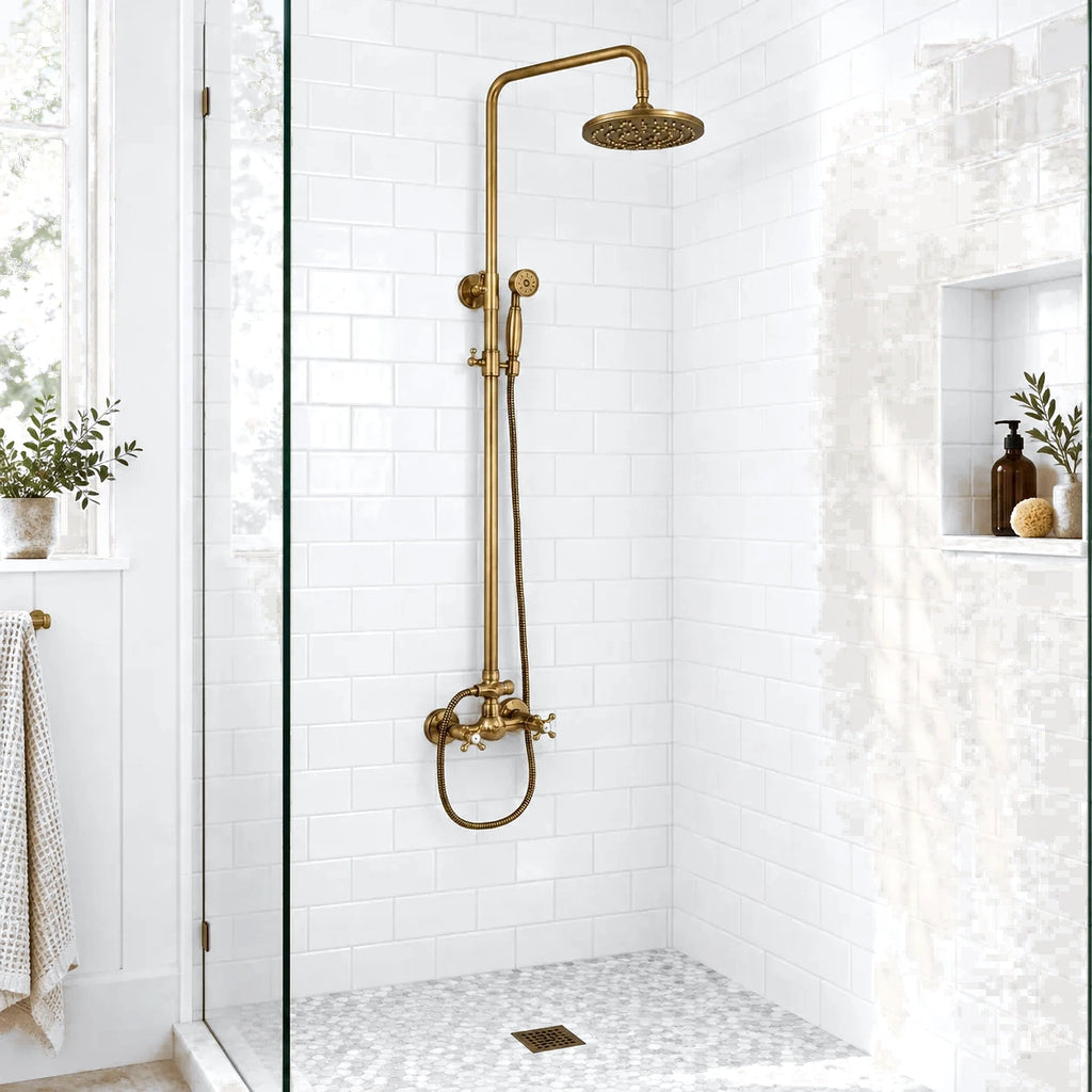AUBRY — Colonne de douche en laiton antique