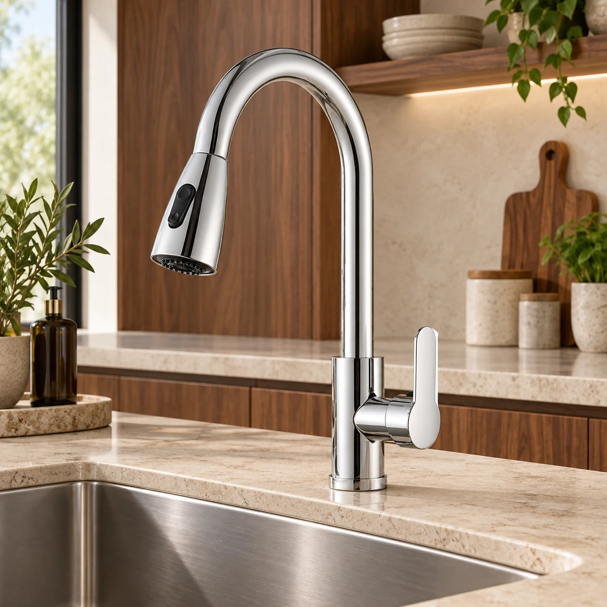 ARLEN PLUS — Robinet de cuisine douchette — mise en situation Olverton