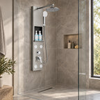 VELORA NICHE — Colonne de douche hydromassante gris — mise en situation Olverton