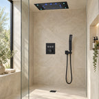 CELEO — Colonne de douche encastrable noir mat — mise en situation Olverton
