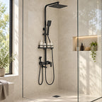 QUARO MULTI — Colonne de douche noir mat — mise en situation Olverton