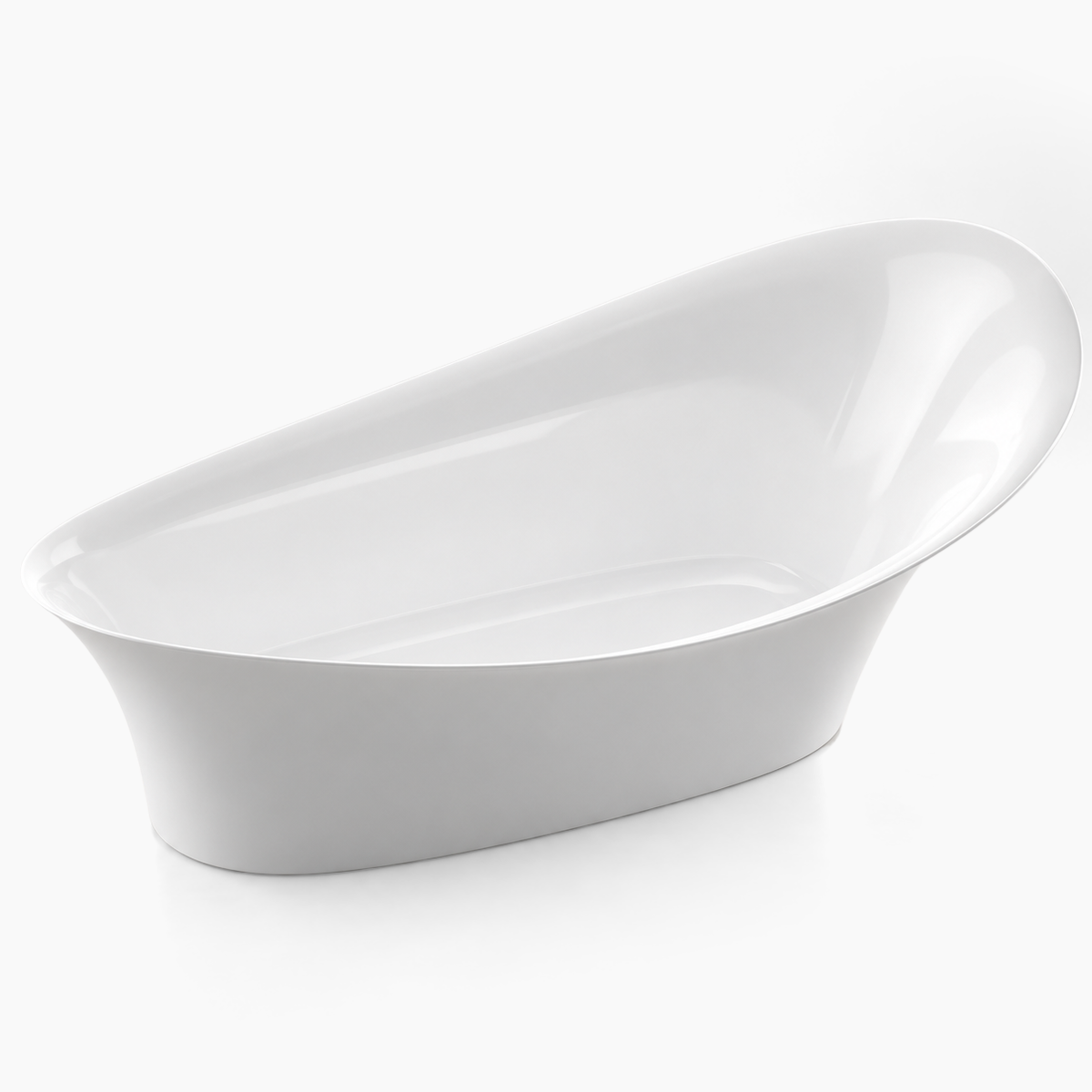 Baignoire îlot ALICE I Olverton — vue studio, finition blanc brillant