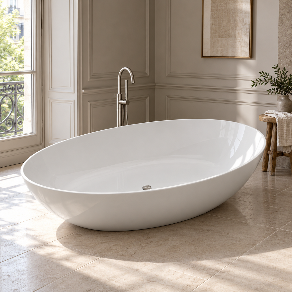 Baignoire îlot Olverton BECA blanc — suite parisienne