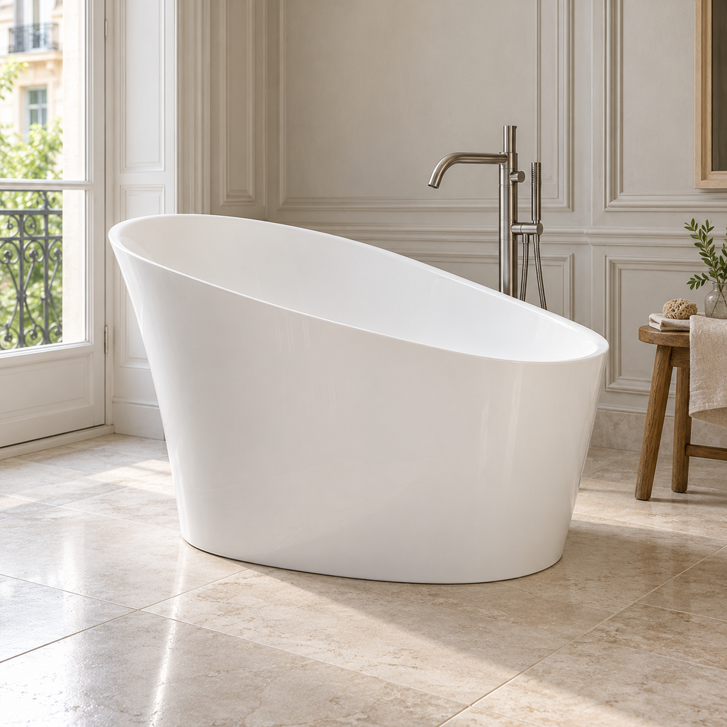 Baignoire îlot Olverton BIWA blanc — suite parisienne