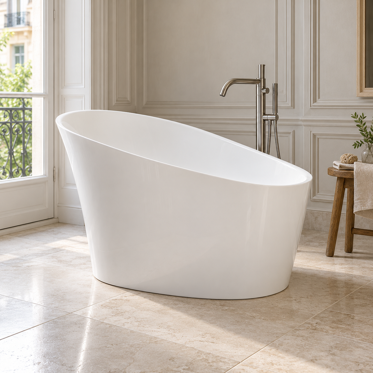 Baignoire îlot Olverton BIWA blanc — suite parisienne