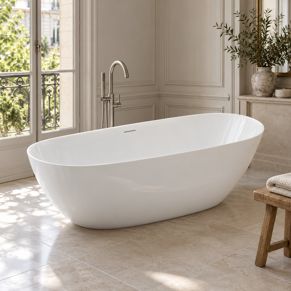 Baignoire îlot Olverton ELLIPSE blanc — suite parisienne