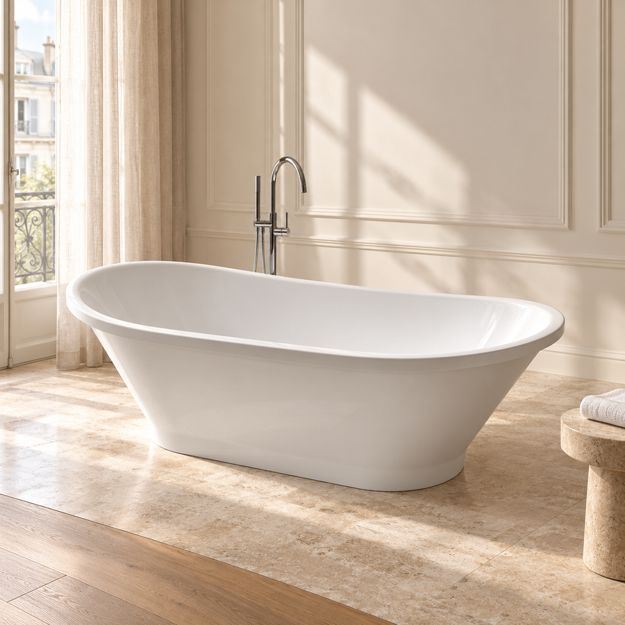 PIA — Freestanding bathtub with curved rim 160.7 cm