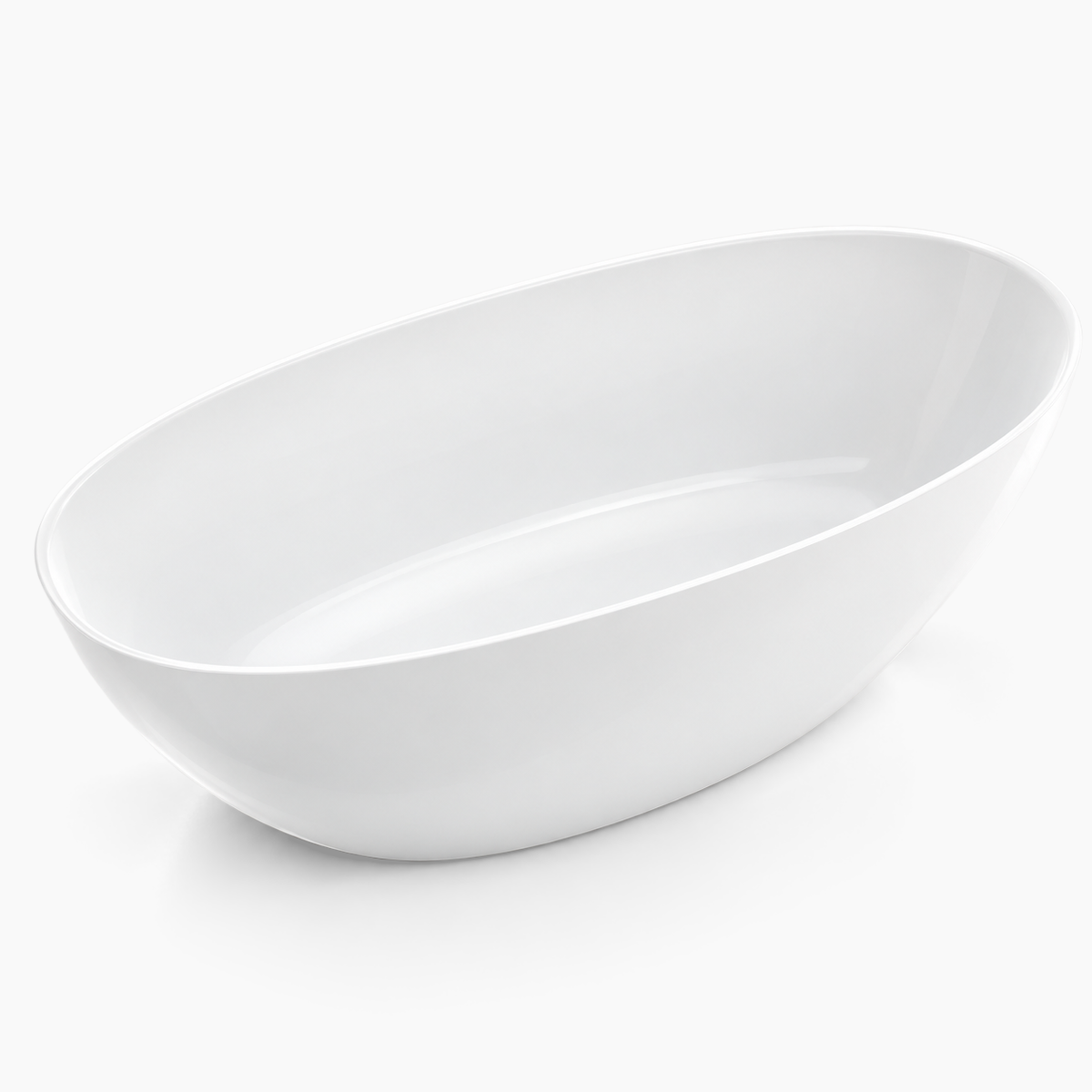 Baignoire îlot WIKA Olverton — vue studio, finition blanc brillant