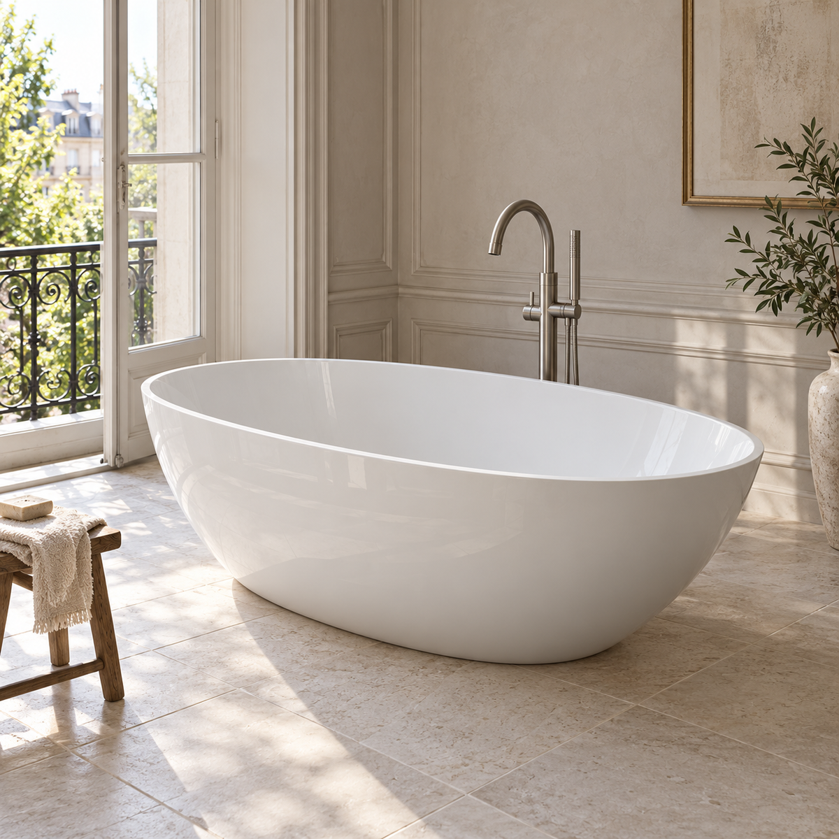 Baignoire îlot Olverton WILA II blanc — suite parisienne