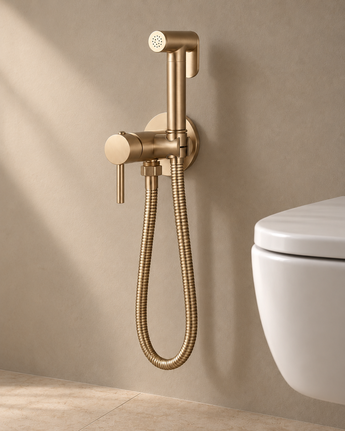 Douchette HYGÖ — Or brossé — Vue entière #Or brossé