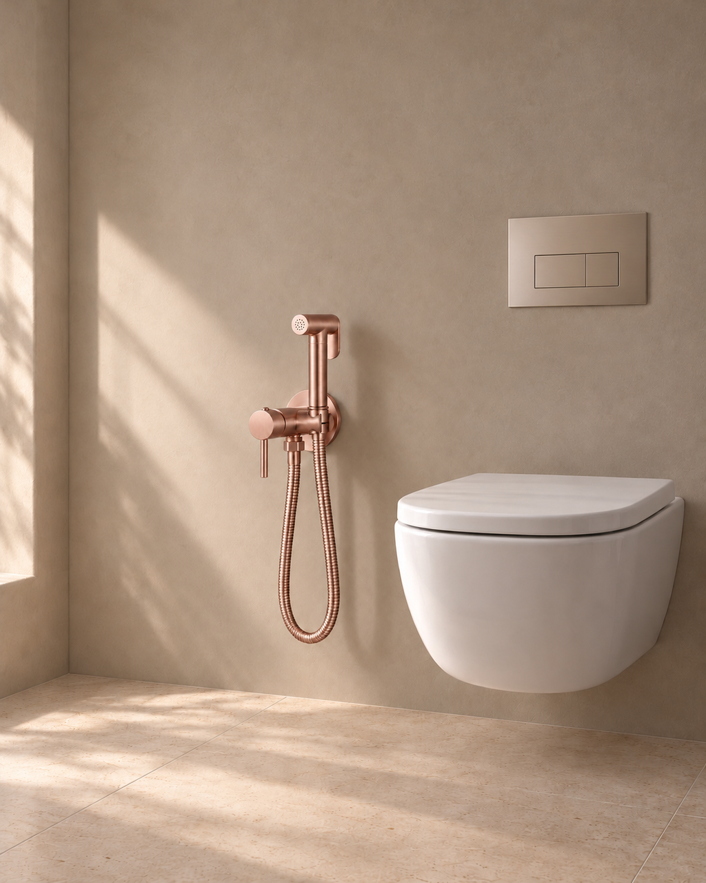 Douchette HYGÖ — Or rose brossé — Mise en situation #Or rose brossé