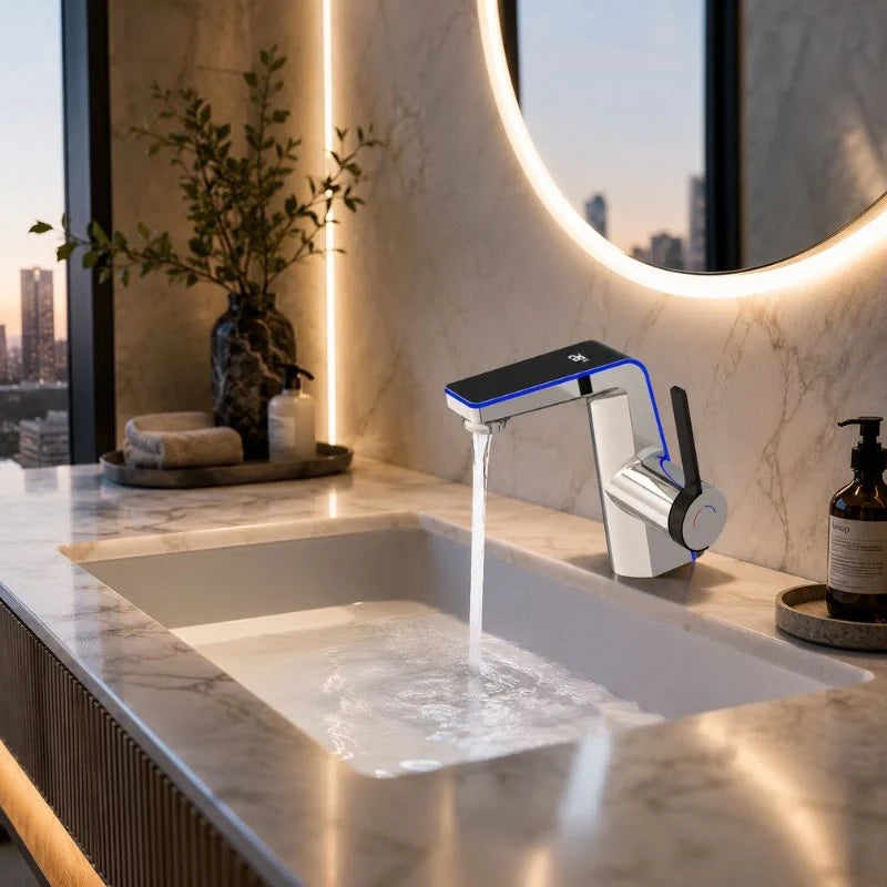 EON – Mitigeur de lavabo à affichage digital — Chrome