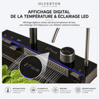 Évier de cuisine noir multifonction 75 × 46 cm avec robinet extractible - OVS7546-A1
