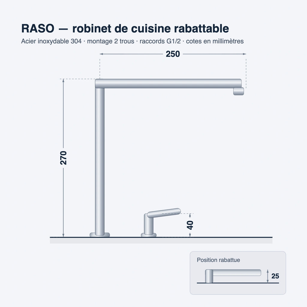 Robinet de cuisine rabattable sous fenêtre - RASO