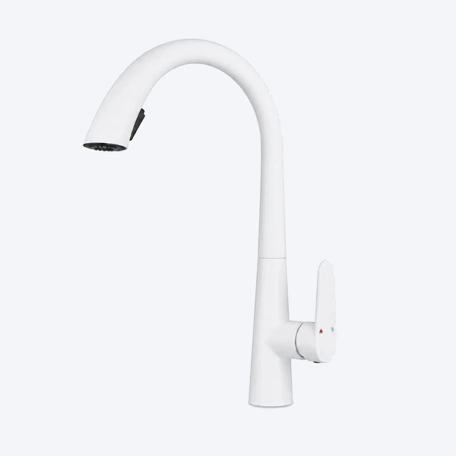 Mitigeur de cuisine avec douchette extractible — Blanc