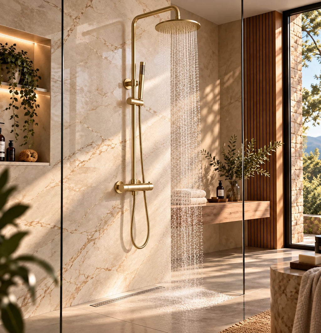Colonne de douche thermostatique or brossé - ALTO