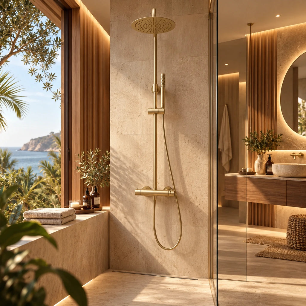 Colonne de douche thermostatique or brossé - ALTO
