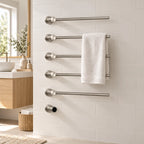 Sèche-serviettes encastré RIÖ nickel brossé 5 barres dans une salle de bain scandinave