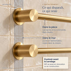 Encastrement du sèche-serviettes RIÖ : rail technique noyé dans le mur, seules les barres restent visibles