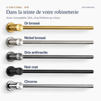 Nuancier des cinq finitions du sèche-serviettes RIÖ