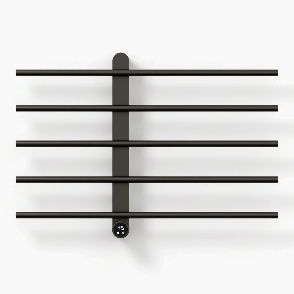 Sèche-serviettes mural FEMÖ gris anthracite, vue de face sur fond blanc