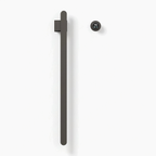 Sèche-serviettes à barres verticales STRÖM gris anthracite, 1 barre, vue de face sur fond blanc