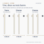 Les trois formats du sèche-serviettes STRÖM : 1, 2 ou 3 barres verticales