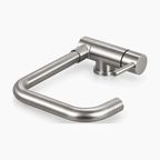 Mitigeur rabattable VIKÖ en inox en position rabattue #Inox brossé